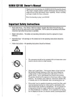 Preview for 2 page of Kawai QX100 Owner'S Manual