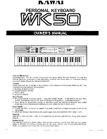 Preview for 2 page of Kawai WK 50 Owner'S Manual