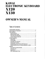 Kawai X120 Owner'S Manual preview