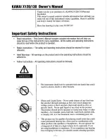 Preview for 2 page of Kawai X120 Owner'S Manual