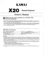 Kawai X20 Owner'S Manual preview