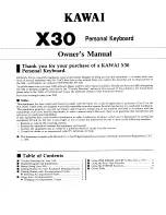 Preview for 1 page of Kawai X30 Owner'S Manual