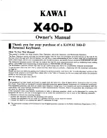 Kawai X40-D Owner'S Manual preview