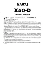 Kawai X50-D Owner'S Manual preview