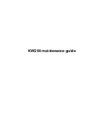 Предварительный просмотр 1 страницы Kawomator KW200 Maintenance Manual