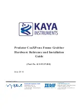 Kaya Instruments Predator CoaXPress KY-FGP-200 Hardware Reference And Installation Manual preview