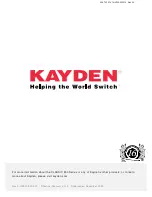 Preview for 77 page of Kayden CLASSIC 800 Series Product Manual