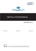 Kaysun AMAZON III W Installation Manual предпросмотр