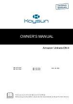 Kaysun Amazon Unitario DN4 Owner'S Manual предпросмотр