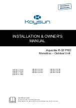 Предварительный просмотр 1 страницы Kaysun Aquantia KHP-MO 4 DVR2 Installation & Owner'S Manual