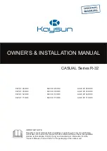 Kaysun CASUAL Series Owner'S Manual предпросмотр