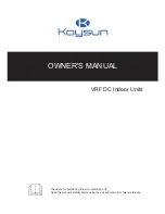 Предварительный просмотр 1 страницы Kaysun KAYF-22 DN4.0 Owner'S Manual