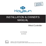 Kaysun KC-FCD2-M Installation & Owner'S Manual preview