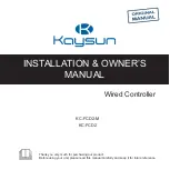 Preview for 1 page of Kaysun KC-FCD2 Installation & Owner'S Manual