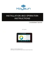 Kaysun KCCT-64 IPS Installation And Operation Instructions Manual предпросмотр