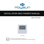 Preview for 1 page of Kaysun KCT-03 SR Installation And Owner'S Manual