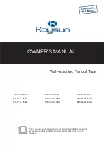 Preview for 1 page of Kaysun KFC-AY-2T-250D Owner'S Manual