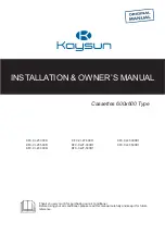 Kaysun KFC-CI-2T-300D Installation & Owner'S Manual предпросмотр