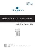 Preview for 1 page of Kaysun KFC-S2-2T-250D Owners & Installation Manual