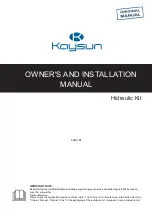 Kaysun KHHP-BI Owners And Installation Manual preview