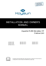 Kaysun KHP-MO 4 DVP Installation And Owner'S Manual preview