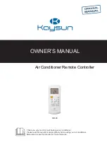 Preview for 1 page of Kaysun KID-03 Owner'S Manual