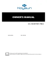 Предварительный просмотр 1 страницы Kaysun KMF-400 DN3 Owner'S Manual