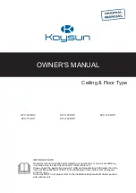 Предварительный просмотр 1 страницы Kaysun KPC-52 DR12 Owner'S Manual