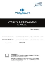 Kaysun KPCA-52 Owners & Installation Manual preview