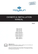 Kaysun KPDA-35 DVR14 Owners & Installation Manual предпросмотр