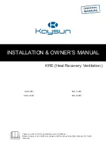 Kaysun KRE-1000D1 Installation & Owner'S Manual preview
