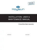 Kaysun KRE-1000DX1 Installation, User And Maintenance Manual preview