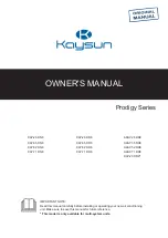 Предварительный просмотр 1 страницы Kaysun Prodigy Series Owner'S Manual