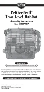 Preview for 1 page of Kaytee CritterTrail Two Level Habitat User Manual