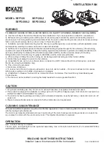 KAZE APPLIANCES SEPD200L2 Manual preview