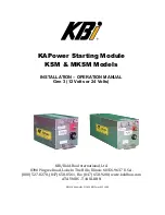 Preview for 1 page of KBi KSM Installation & Operation Manual