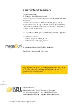 Preview for 2 page of KBL megaSun 7900 Operating And Service Manual