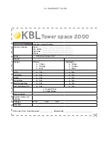 Предварительный просмотр 54 страницы KBL Tower space 2000 Operating Instructions Manual