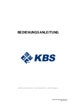 KBS Gastrotechnik DI7FTE405 Instructions For Installation, Operation And Maintenance preview
