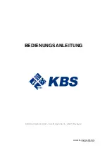 Предварительный просмотр 1 страницы KBS S 56 SC Operating Manual