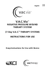 Preview for 5 page of KCI V.A.C.Via v.a.c.therapy Negative Pressure Wound Therapy System Instructions For Use Manual