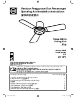 Предварительный просмотр 1 страницы KDK K11Z1 Operating And Installation Instructions