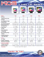 Preview for 1 page of KDS Xtreme Flat X5b Specifications