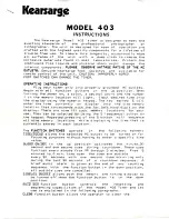 Preview for 1 page of Kearsarge 403 Instructions