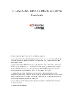 Preview for 1 page of Keatec Energy RT 6KVA User Manual