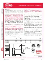 Предварительный просмотр 2 страницы Keating Of Chicago Incredible Frying Machine 20 IFM Specification Sheet