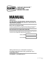 Keating Of Chicago Instant Recovery PRE-2000 Series Manual предпросмотр