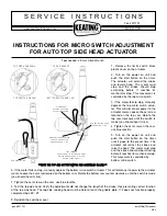 Предварительный просмотр 1 страницы Keating Of Chicago Macro Switch Adjustment For Auto Top Side Head Actuator Service Instructions