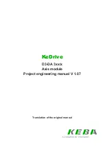 Keba D3-DA 3 Series Project Engineering Manual предпросмотр