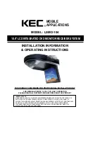 Preview for 2 page of KEC LSMD-104 Installation Information & Operating Instructions